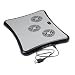High Performance Silver Black Aluminim USB Cooling Chill Pad with 3 Built-in Fans with 4-port USB 2.0 Hub for Dell Latitude Laptop