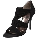 GUESS Women's Davisa Sandal,Black Suede,8 M US