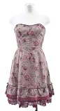 Free People Taupe Brown Corset Bodice Tier Ruffle Hem Baby Doll Dress