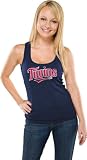 Minnesota Twins Women's Heather Navy Tri-Blend Tank Top