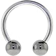 14 Gauge HEMATITE Horseshoe Circular Barbell 1/2" 5mm