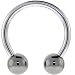 14 Gauge HEMATITE Horseshoe Circular Barbell 1/2" 5mm