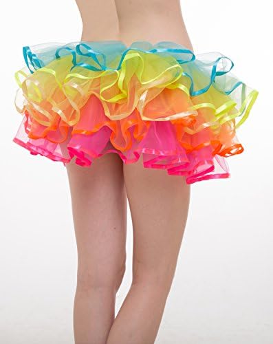 Whatsofun Women's Rainbow Tutu With Ribbon