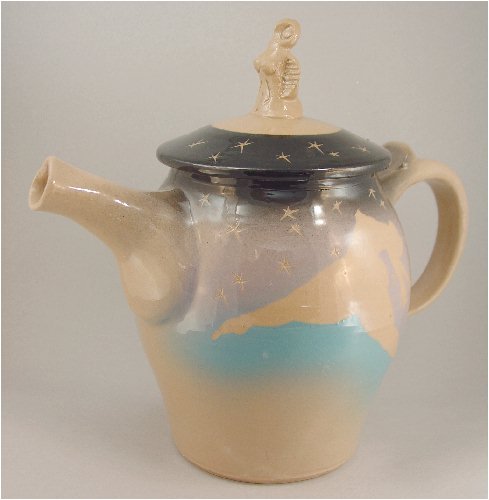 "Porcelain Teapot Leaping Dancer, Tea Pot original hand made"