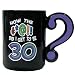 30th Birthday Gag Gift Mug with Question Mark Handle