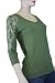 Lucky Brand Jeans Women's V-Neck Floral Print Long Sleeve T-Shirt Olive Green 7WD8967-5VY/300
