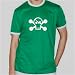 Men's Kelly Green / White Ringer T-Shirt by American Apparel : Irish Skull and Crossbones - Skull with Shamrock Eye Patch for St Patricks Day
