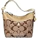AUTHENTIC COACH SIGNATURE STRIPE MEDIUM SHOULDER BAG 11957 (Khaki/Camel)