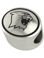 Northwestern Wildcats Collegiate Bead Fits Most Pandora Style Bracelets Including Pandora, Chamilia, Biagi, Zable, Troll and More. High Quality Bead in Stock for Immediate Shipping