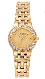 Whittnauer Swiss Wrist Watches-Wittnauer Laureate Women's Watches 12R11 Gilt dial 16 diamonds Sapphire crystal Stainless steel case and bracelet Deployment buckle with lock Water resistant