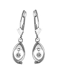14K White Gold Diamond Dashing Diamonds Earrings