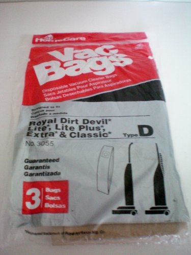 Disposable Vacuum Cleaner Bags -- Royal Dirt Devil Lite, Lite Plus, Extra & Classic -- 3 Bags