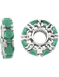 Storywheel® Emerald Birthstone Bead / Charm in 925 Sterling Silver