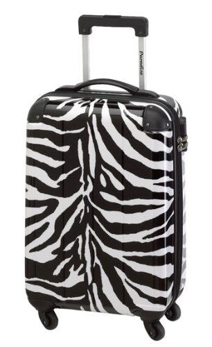 Koffer Trolley Reisekoffer Hartschale im Wild-Zebra-Design s/w 60 cm