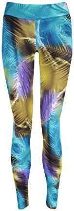 Kollide Women's Full Length Printed Workout Tights Beach Palm Medium
