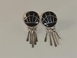 Inlaid Jet Sterling Silver Post Earrings - ER-0073