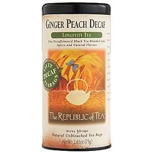 The Republic of Tea Ginger Peach Black Decaf Tea 50-Count
