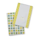 Swaddle Designs Baby Burpies (set of 2): Multi Dots Yellow Suns