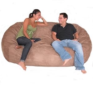 7-feet Xx-large Medium Brown Cozy Sac Foof Bean Bag Chair Love Seat