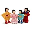 Asian Doll Family Set of 5 Pieces for Dollhouse: Natural Dolls perfect for Plan Toys, Waldorf, etc.