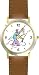 Fly Fisherman or Man in Wading Boots with Fish Fishing - WATCHBUDDY® DELUXE TWO-TONE THEME WATCH - Arabic Numbers - Brown Leather Strap-Size-Large ( Men's Size or Jumbo Women's Size )