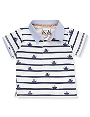 Autograph Pure Cotton Boat Print & Striped Rugby Shirt