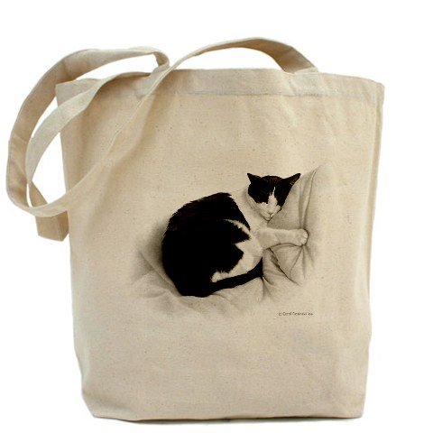 Sleeping Cat on a Blanket Tote Bag