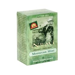 Numi Organic Tea Moroccan Mint - Full Leaf Herbal Teasan in Teabags, 18-Count Box (Pack of 6)