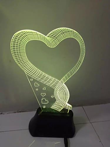 3D LOVE theme illusion lamp creative lamp night light table lamp decorated lamp (converted seven kinds of light color) Style 4 Love