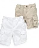 Tommy Hilfiger Kids Shorts, Baby Boys Twill Cargo Shorts white 12 months