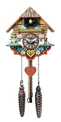 River City Clocks Musical Multi-Colored Quartz Cuckoo Clock - 8 Inches Tall - Model # M8-08PQ