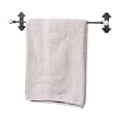 Simple Black Metal with White Knobs Towel Bar