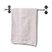 Simple Black Metal with White Knobs Towel Bar