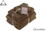 Prestige  Luxor  Egyptian Cotton 650gsm 6pc Towel Bale Bundle Gift Set - CHOCOLATE