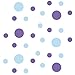 Set of 30 - Circles Polka Dots Vinyl Wall Graphic Decals Stickers (Baby Blue/Lavender)