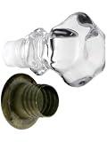 Clear Hexagonal Glass Cabinet Knob With Threaded Shank.