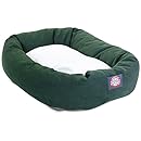 40 inch Green &amp; Sherpa Bagel Dog Bed By Majestic Pet Products