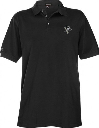 Pittsburgh Penguins Black Classic Pique Stainguard Polo Shirt