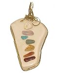 Chakra Pendant 01 Crystal Healing Ulexite Amethyst Amazonite Wire Wrap 3.6