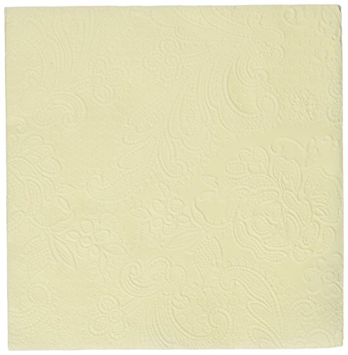 Paperproducts Design 7299 Beverage/Cocktail Embossed Lace Elegant Paper Napkin, 5 by 5-Inch, Ivory