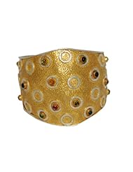 Sterling Silver Gold Plated Vermeil Bangle Bracelet Multi-Color Tourmaline Gemstone Jewelry