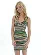Mulit Colored v-Neck Tribal Print Mini Dress Made in the USA Junior Sizes S M L or XL
