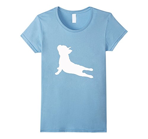 Women's French Bulldog Yoga T-Shirt Medium Baby Blue