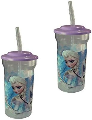 2 Pack - Genuine Disney Frozen Licensed Character 16 oz Tumbler with Lid and Straw