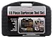 18 PC WOOD HANDLE SS TOOL SET IN PLASTIC CASE