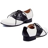 Womens Cute Saddle Shoes Black White Theatre Costumes Accessory 1 Inch Heel