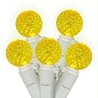 Set of 50 LED Lemon Yellow G12 Berry Fashion Glow Christmas Lights - White Wire