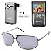 Polaroid - Deschambault Two Tone Plating - Polarized XI Men's Classic Collection Sunglasses with UltraSight Lenses includes Hard Case and Cleaning Cloth + Promotional Poloroid DVF-130 USB Camcorder with 2.0-inch LCD Display (Titanium) YouTube Camera Ready