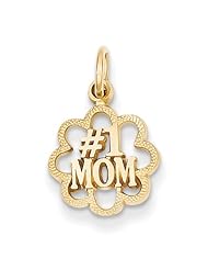 14k Yellow Gold #1 Mom Pendant. Metal Wt- 0.69g