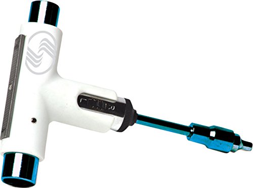 Silver Skateboard Tool: Whiteout White/Blue